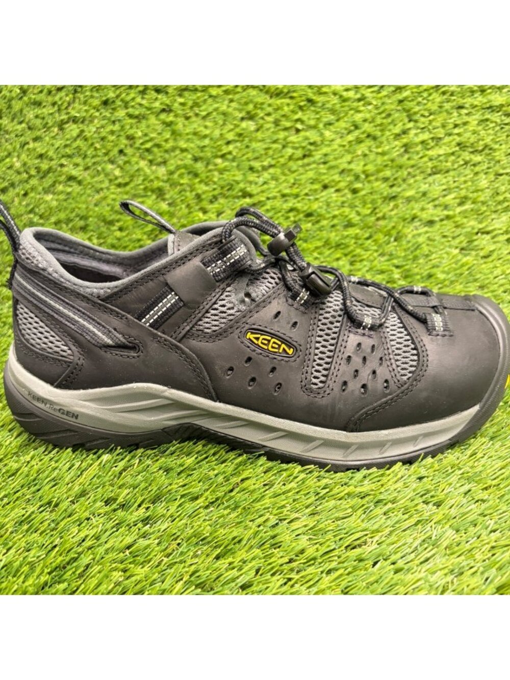 Keen Utility Atlanta Cool II Mens Size 10 Black Gray Steel Toe Safety Work Shoes